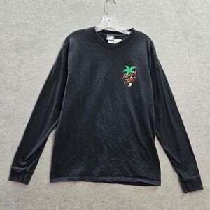 Santa Cruz Men Shirt M Black Logo Earth Volcano Island Graphic Skater Surf Tee